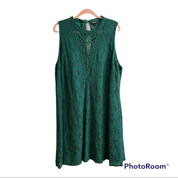 Torrid Green Lace Hi Neck Trapeze Dress 6X - Picture 9 of 9